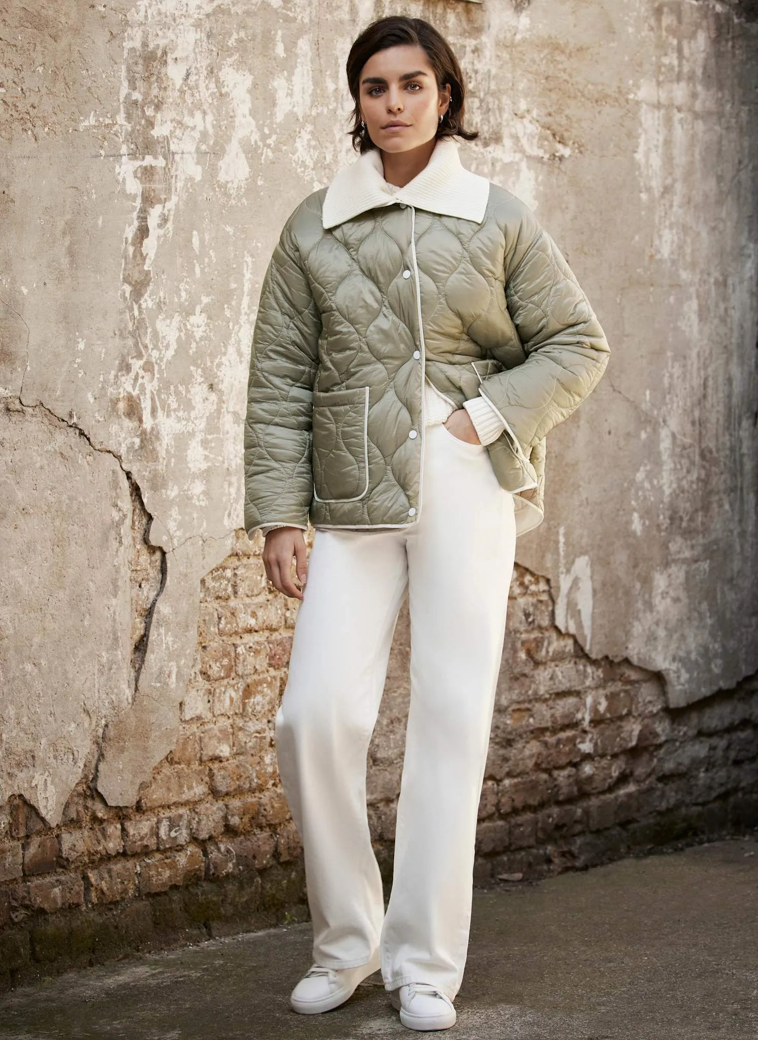 Khaki Quilted Padded Jacket sold by Mint Velvet product image thumbnail 5