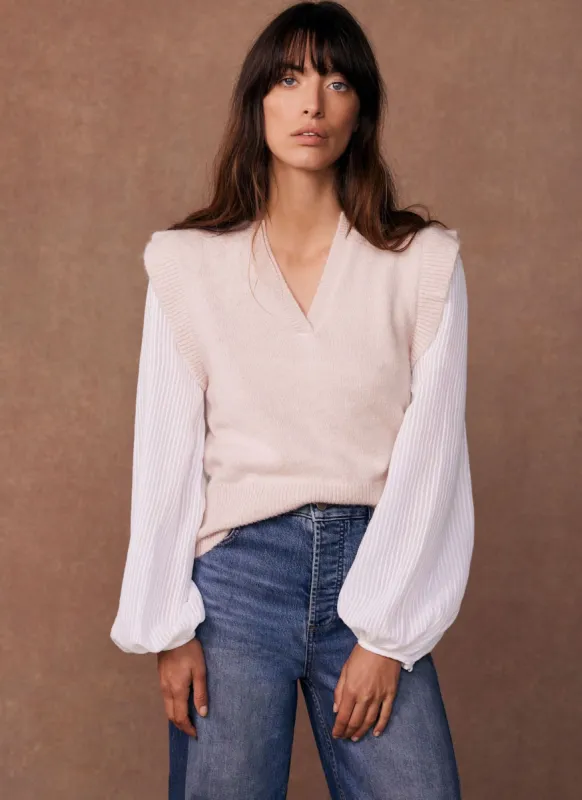 Pink Wool Blend Layered Knit Jumper sold by Mint Velvet