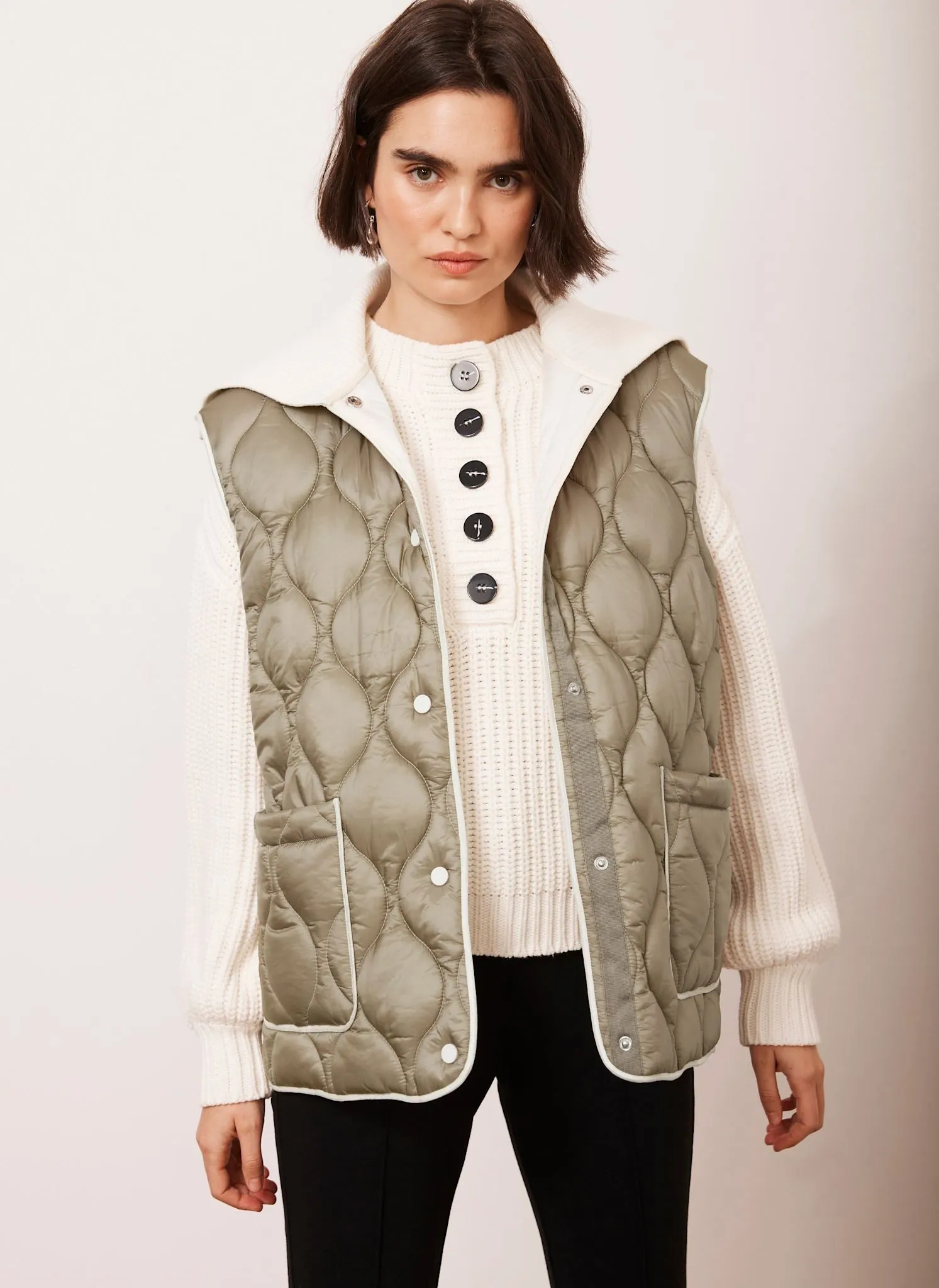 Khaki Padded Gilet sold by Mint Velvet product image thumbnail 3