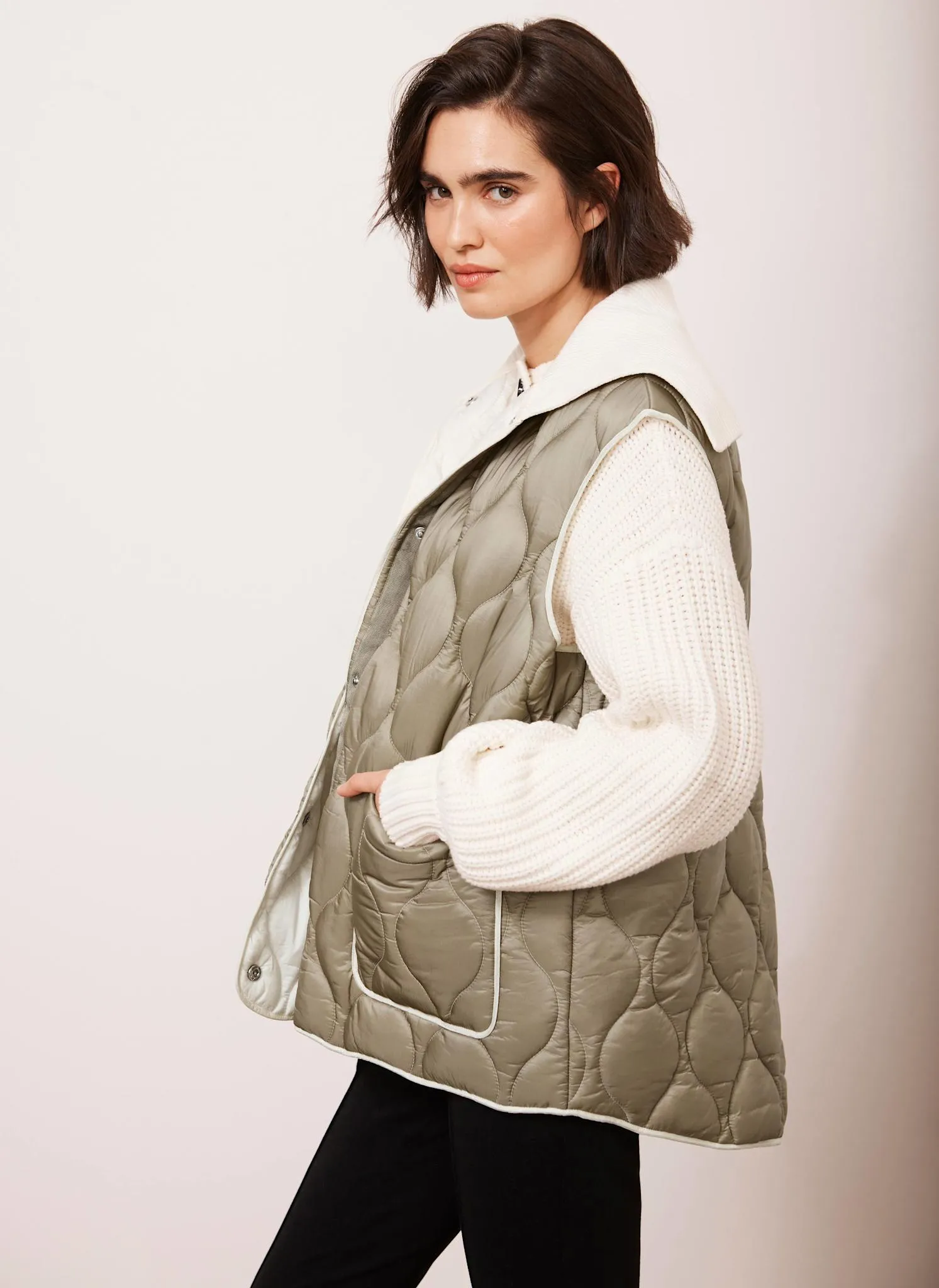 Khaki Padded Gilet sold by Mint Velvet product image thumbnail 2