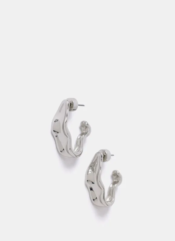 Silver Tone Textured Earrings sold by Mint Velvet