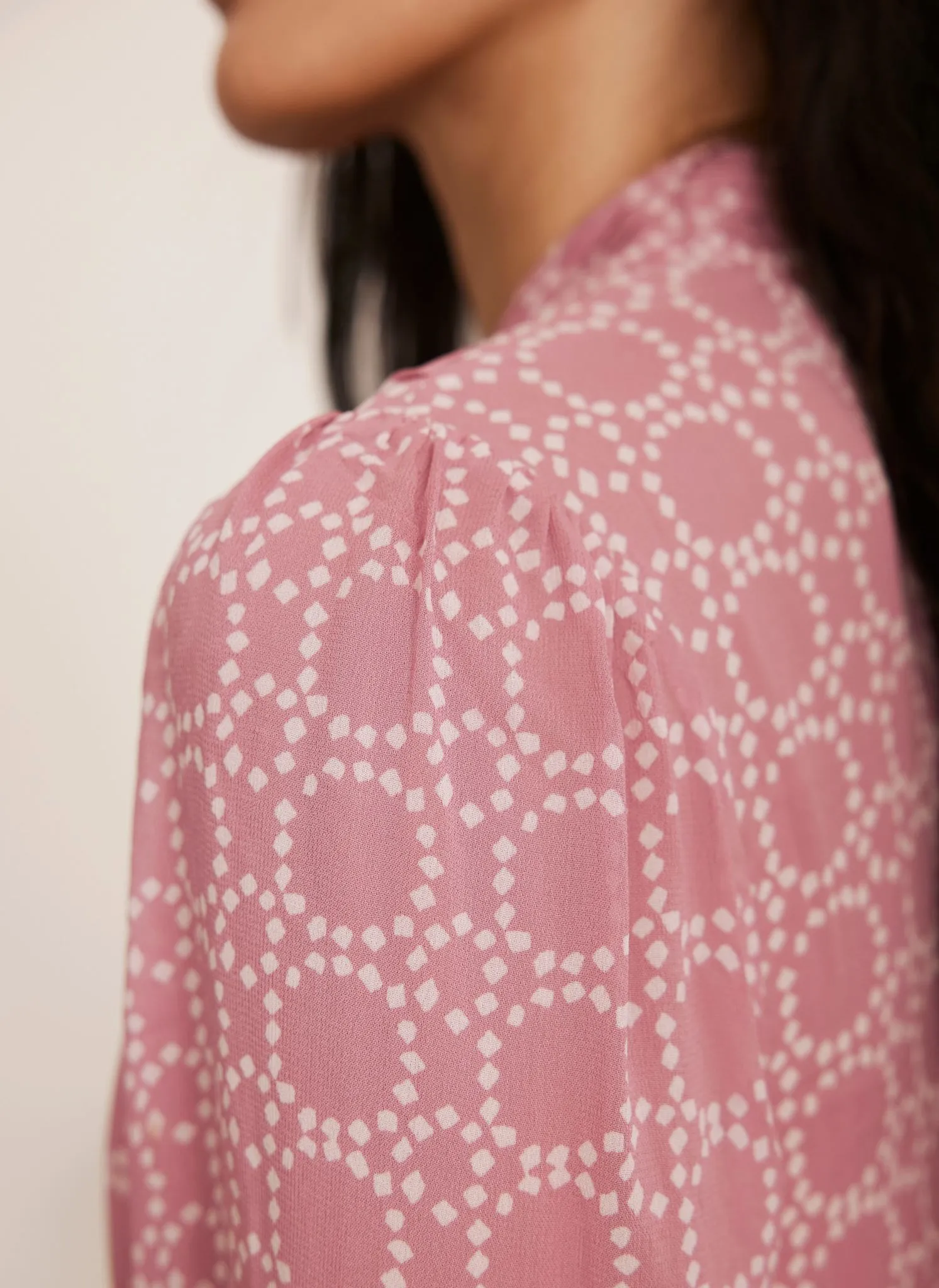 Pink Geometric Print Blouse sold by Mint Velvet product image thumbnail 5