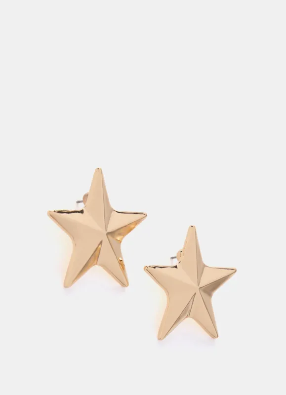 Gold Tone Statement Star Earrings sold by Mint Velvet