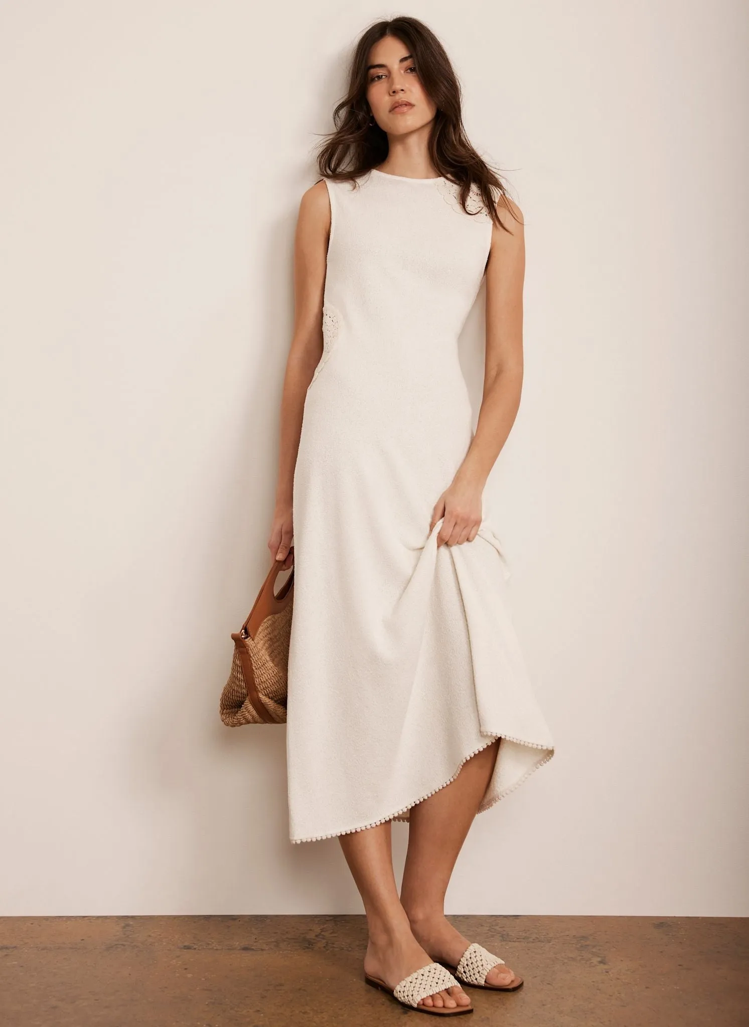 Cream Crochet Maxi Dress sold by Mint Velvet