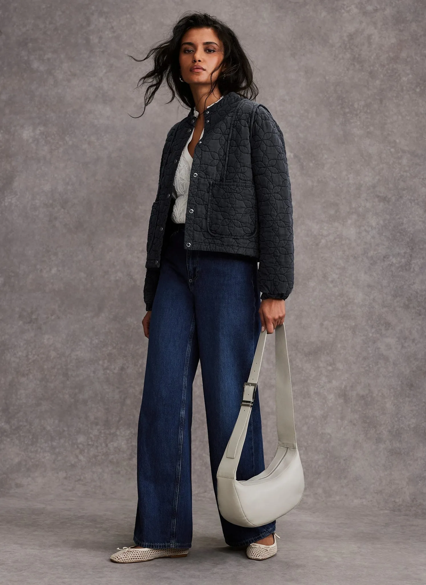 Navy Washed Quilted Jacket sold by Mint Velvet product image thumbnail 2