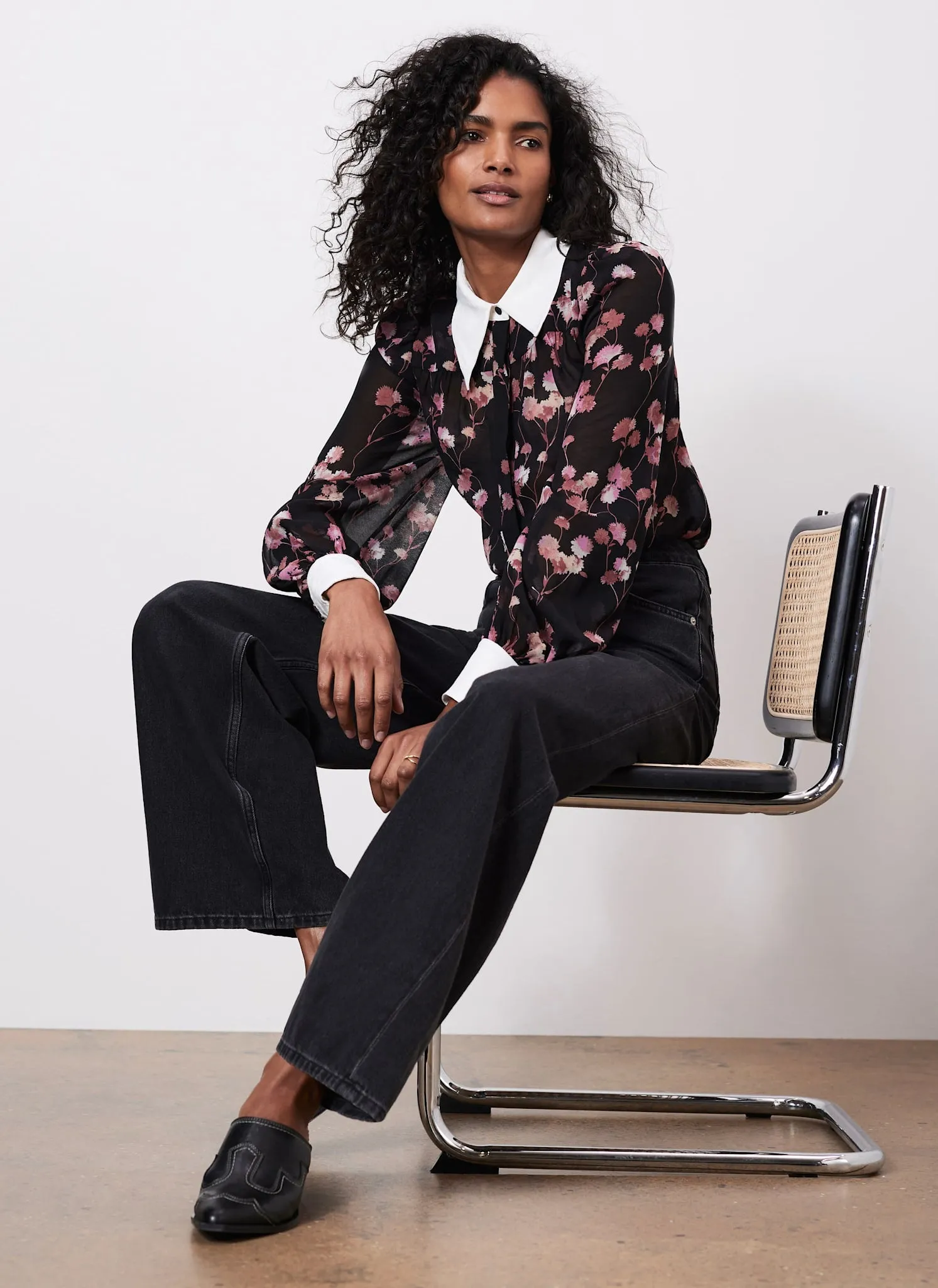 Black Floral Print Shirt sold by Mint Velvet product image thumbnail 5