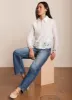 White Cut Out Detail Cropped Shirt sold by Mint Velvet