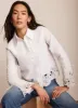 White Cut Out Detail Cropped Shirt sold by Mint Velvet