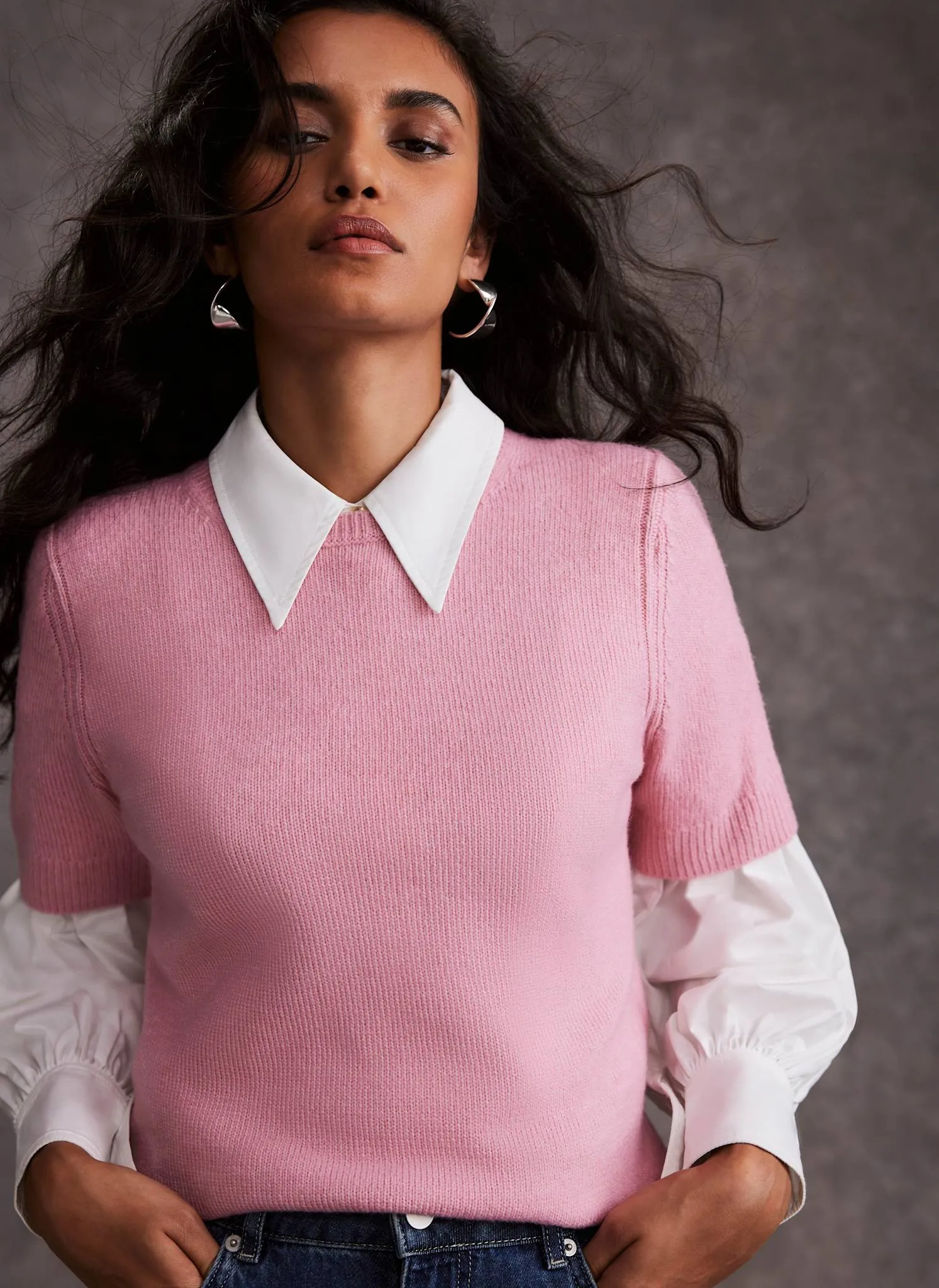 Pink Wool Blend Knit Top sold by Mint Velvet product image thumbnail 2