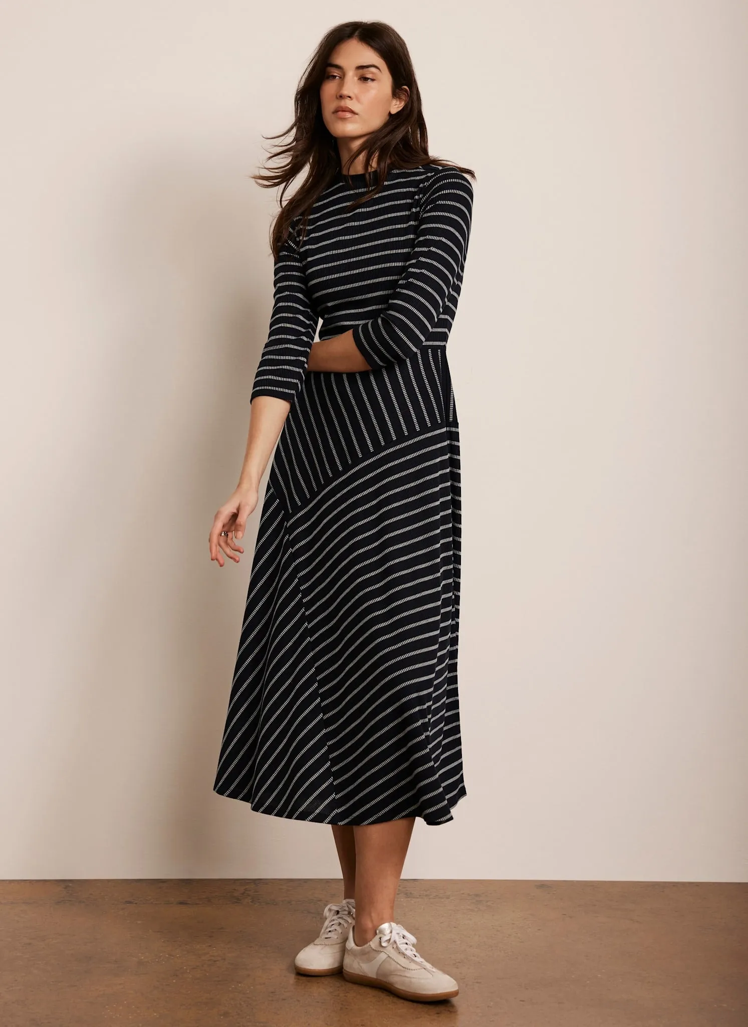 Navy Striped Midi Dress sold by Mint Velvet