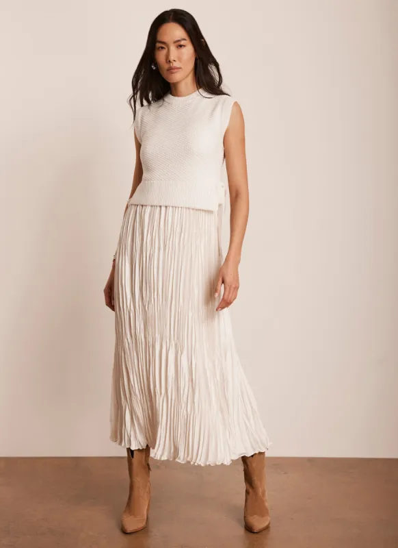 White Knit Layered Midi Dress sold by Mint Velvet