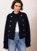 Navy Cotton Blend Boucle Knit Jacket sold by Mint Velvet