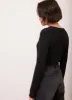 Black Cotton Blend Henley Button Top sold by Mint Velvet