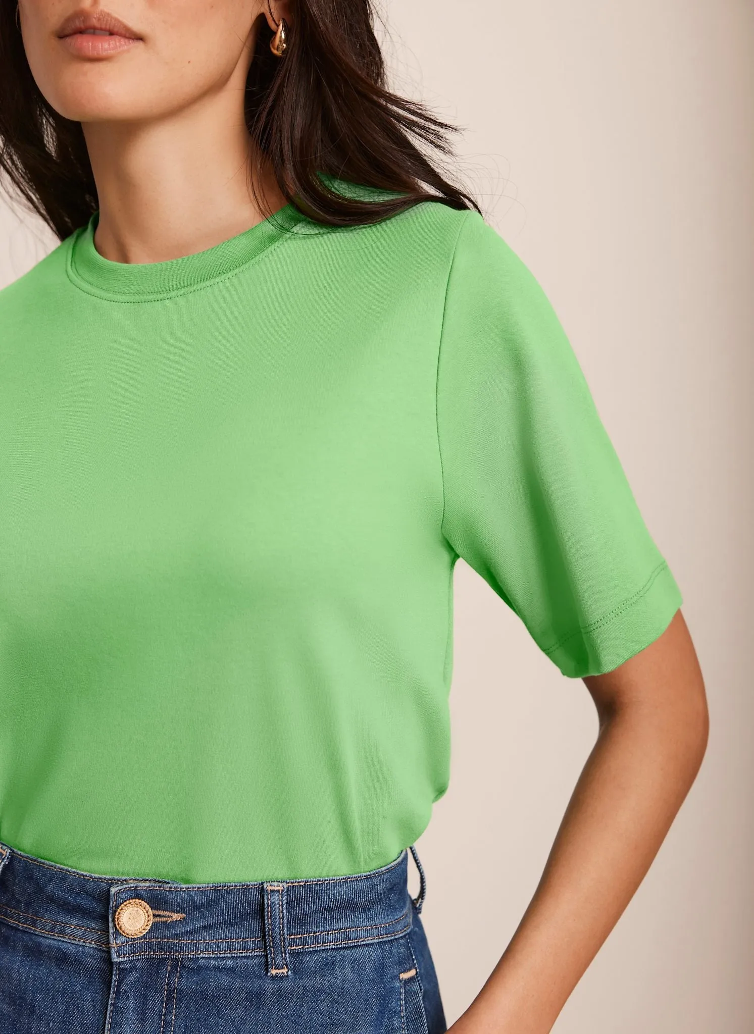 Green Ultimate Cotton T-Shirt sold by Mint Velvet product image thumbnail 5
