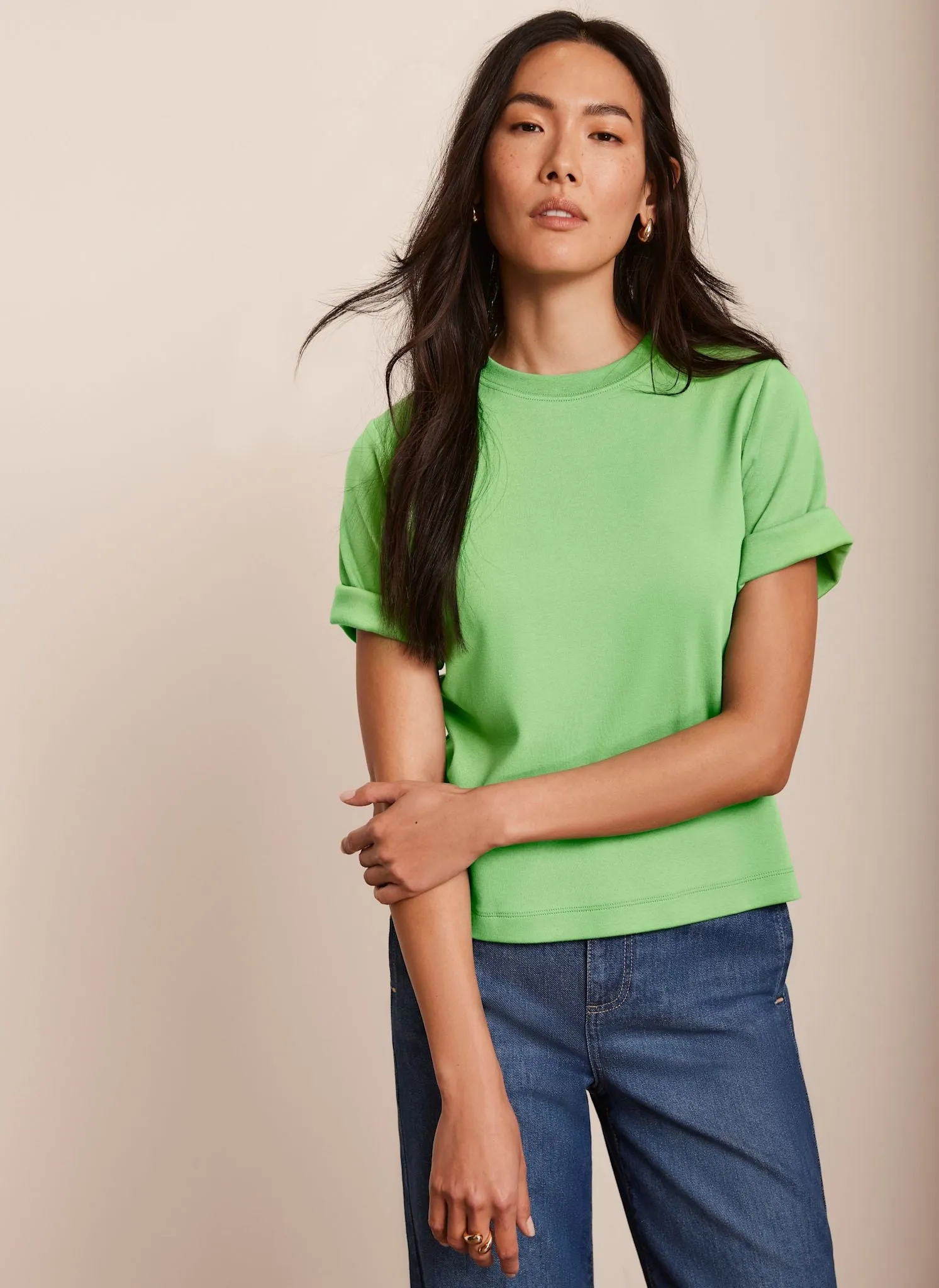Green Ultimate Cotton T-Shirt sold by Mint Velvet product image thumbnail 2