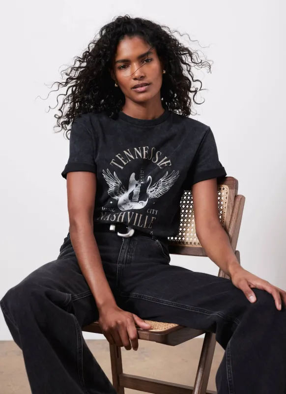 Grey Nashville Graphic T-Shirt sold by Mint Velvet