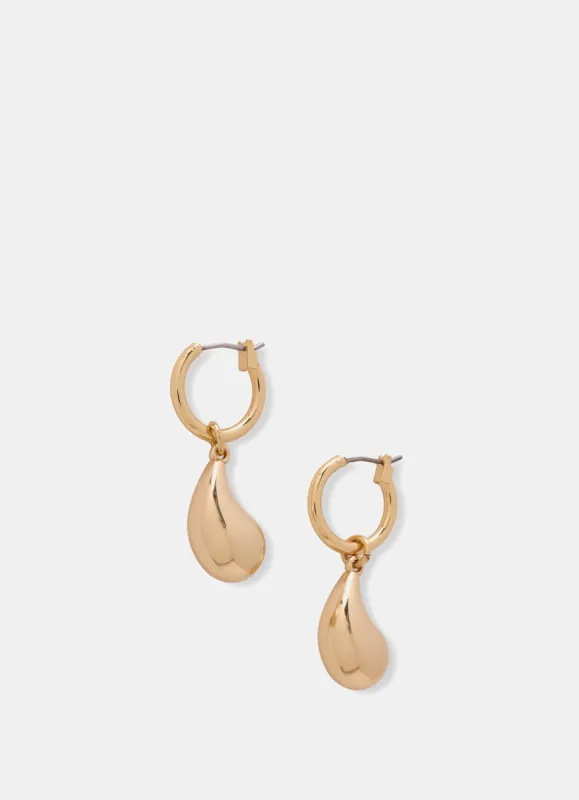 Gold Tone Drop Hoop Earrings sold by Mint Velvet