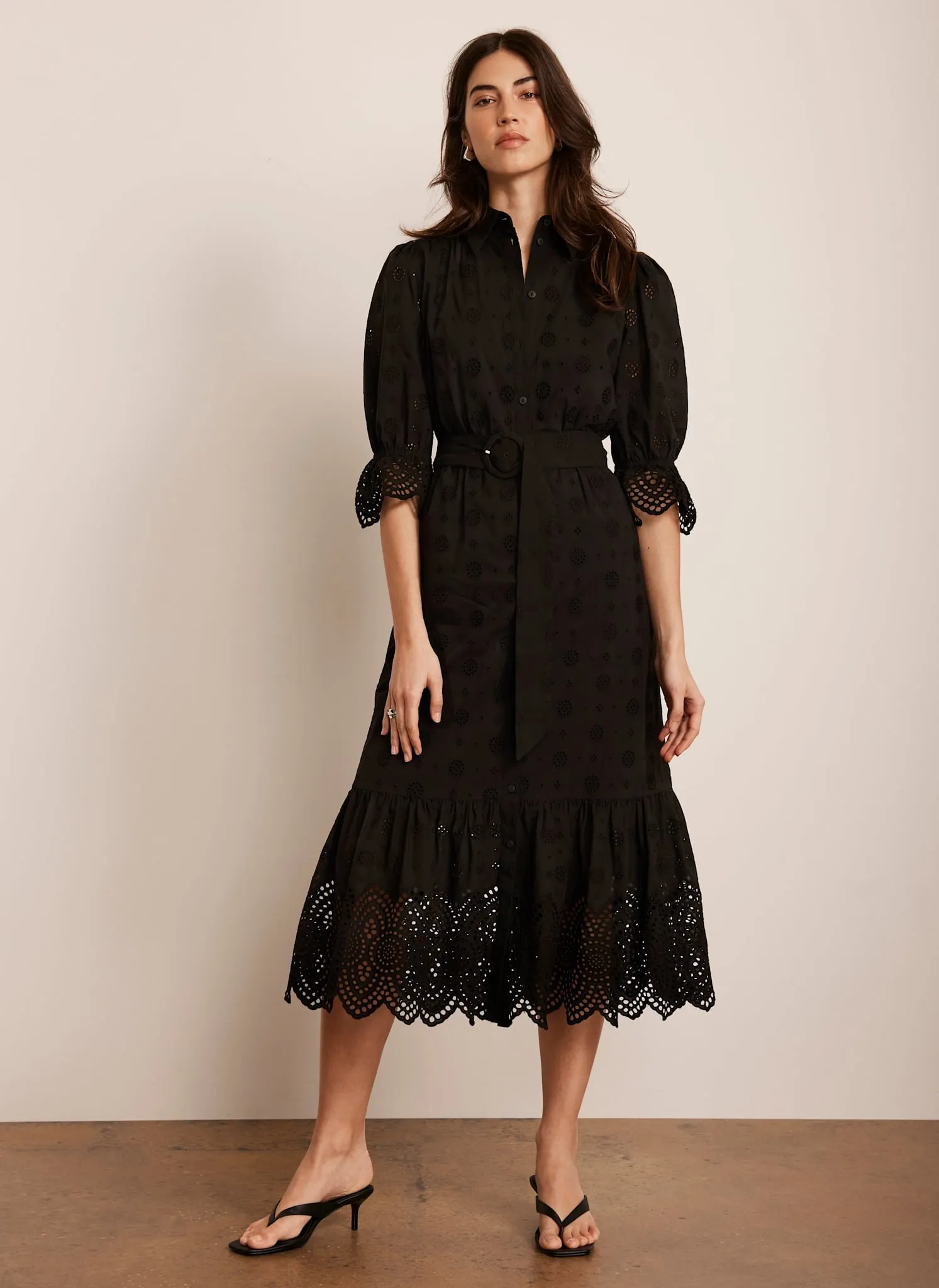 Black Broderie Midi Dress sold by Mint Velvet product image thumbnail 5