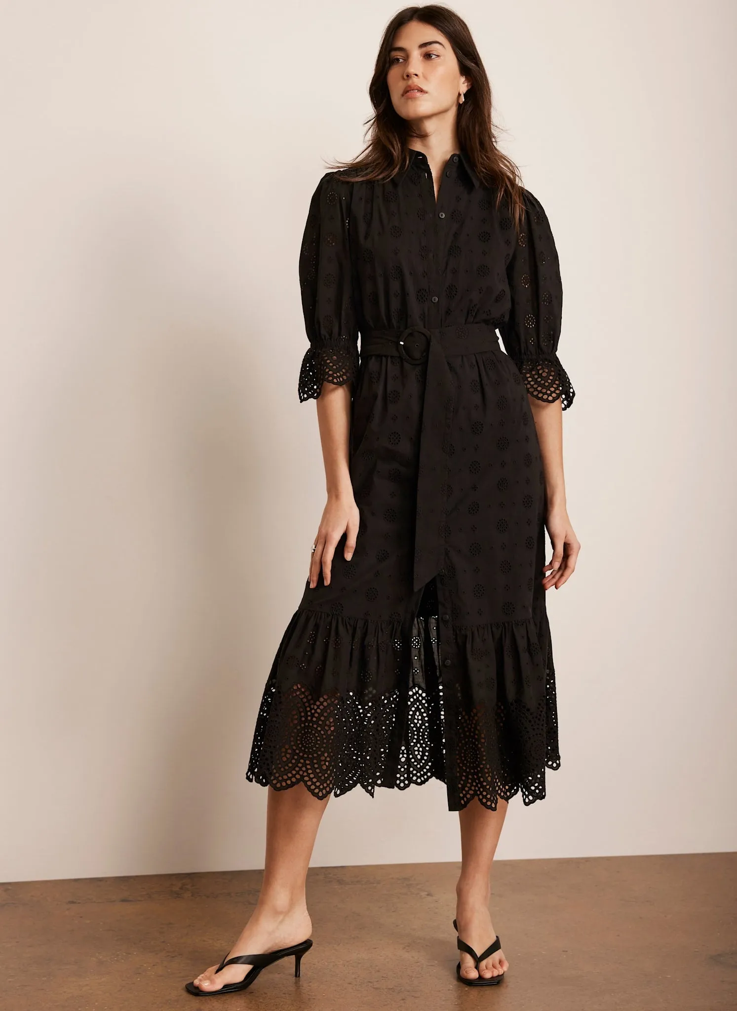 Black Broderie Midi Dress sold by Mint Velvet product image thumbnail 4