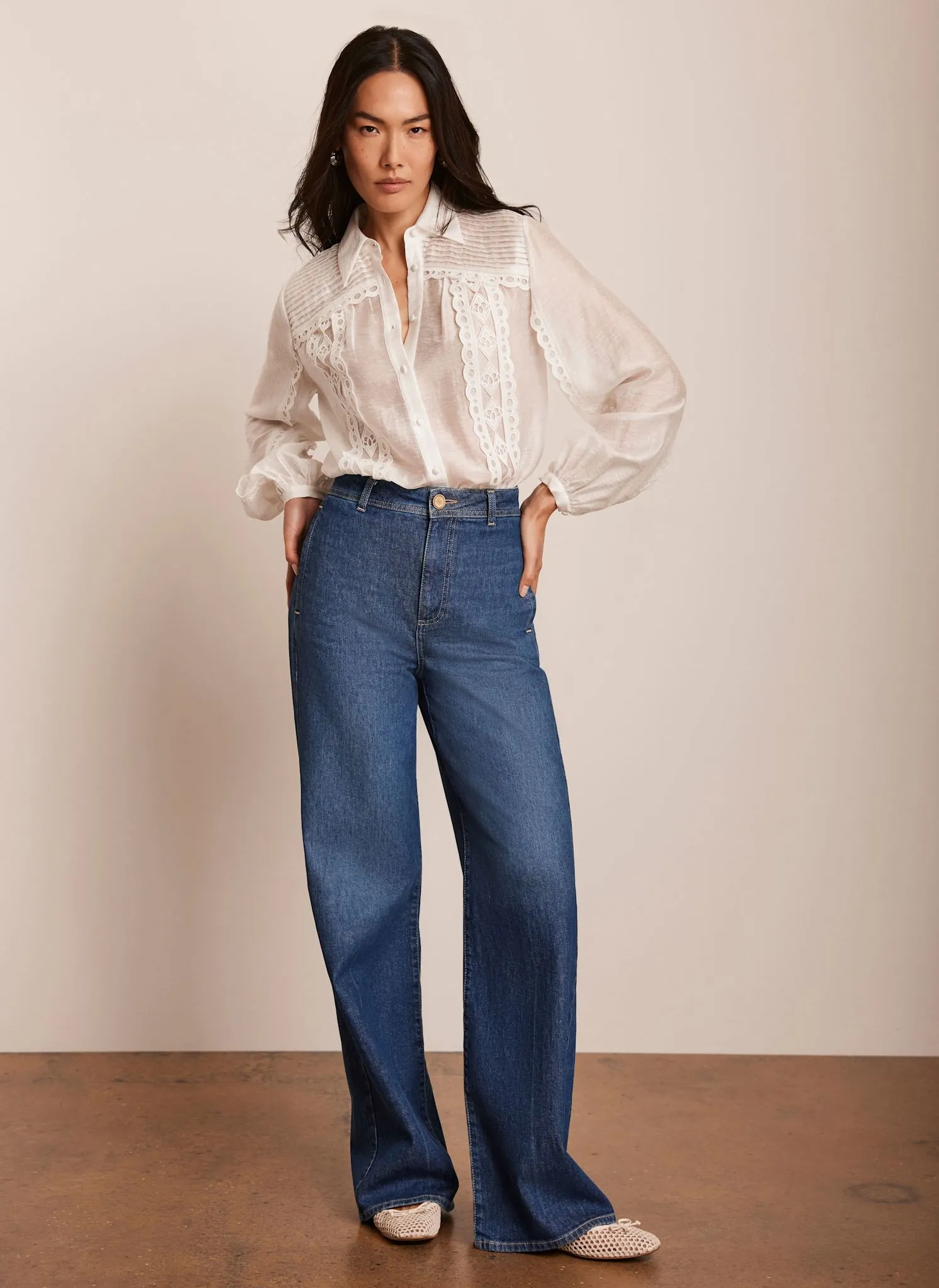 Indigo Wash Wide Jeans sold by Mint Velvet product image thumbnail 3