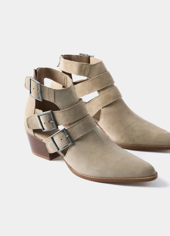 Elora Neutral Cut Out Ankle Boots sold by Mint Velvet