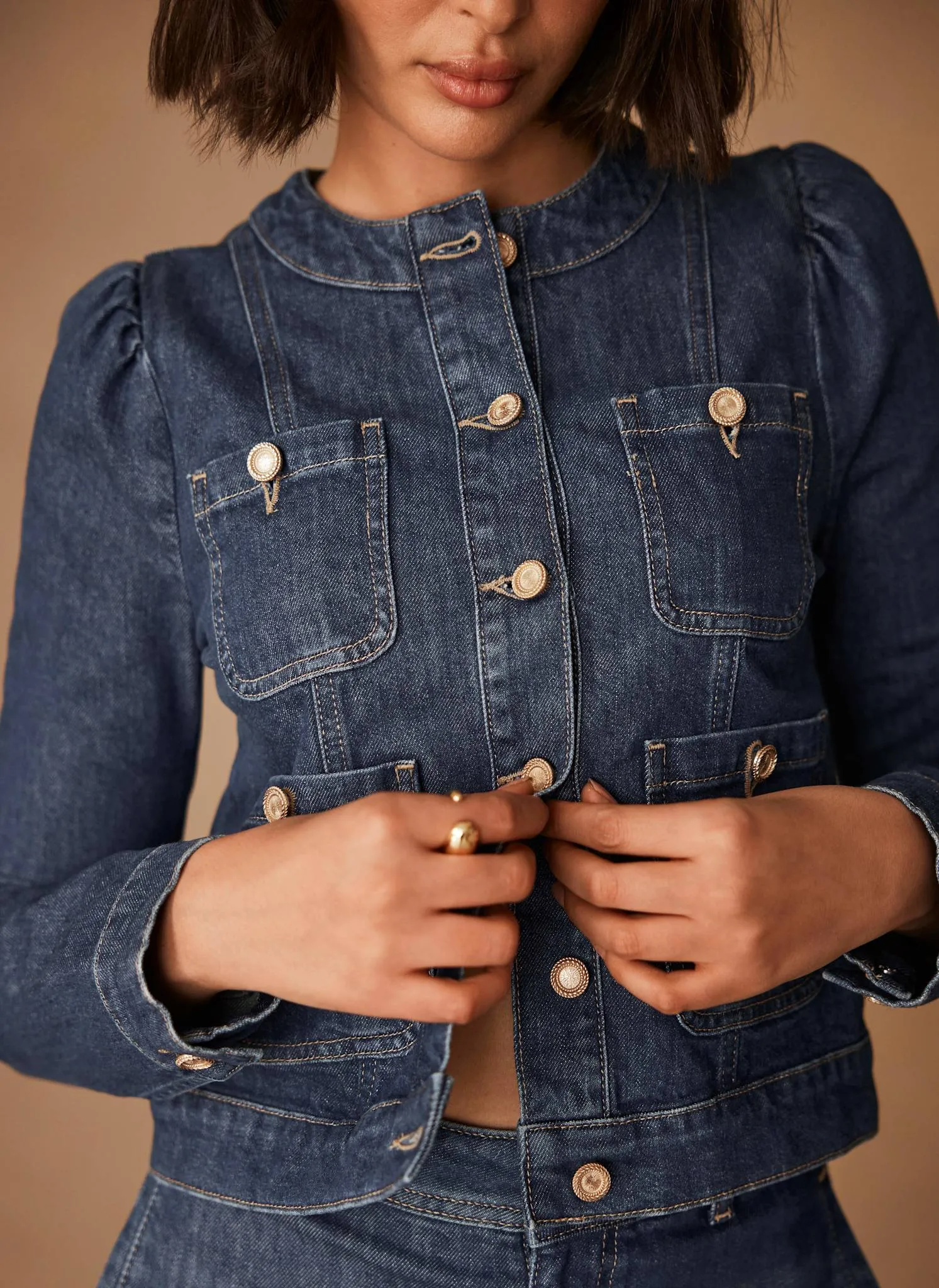 Indigo Denim Cropped Jacket sold by Mint Velvet product image thumbnail 3
