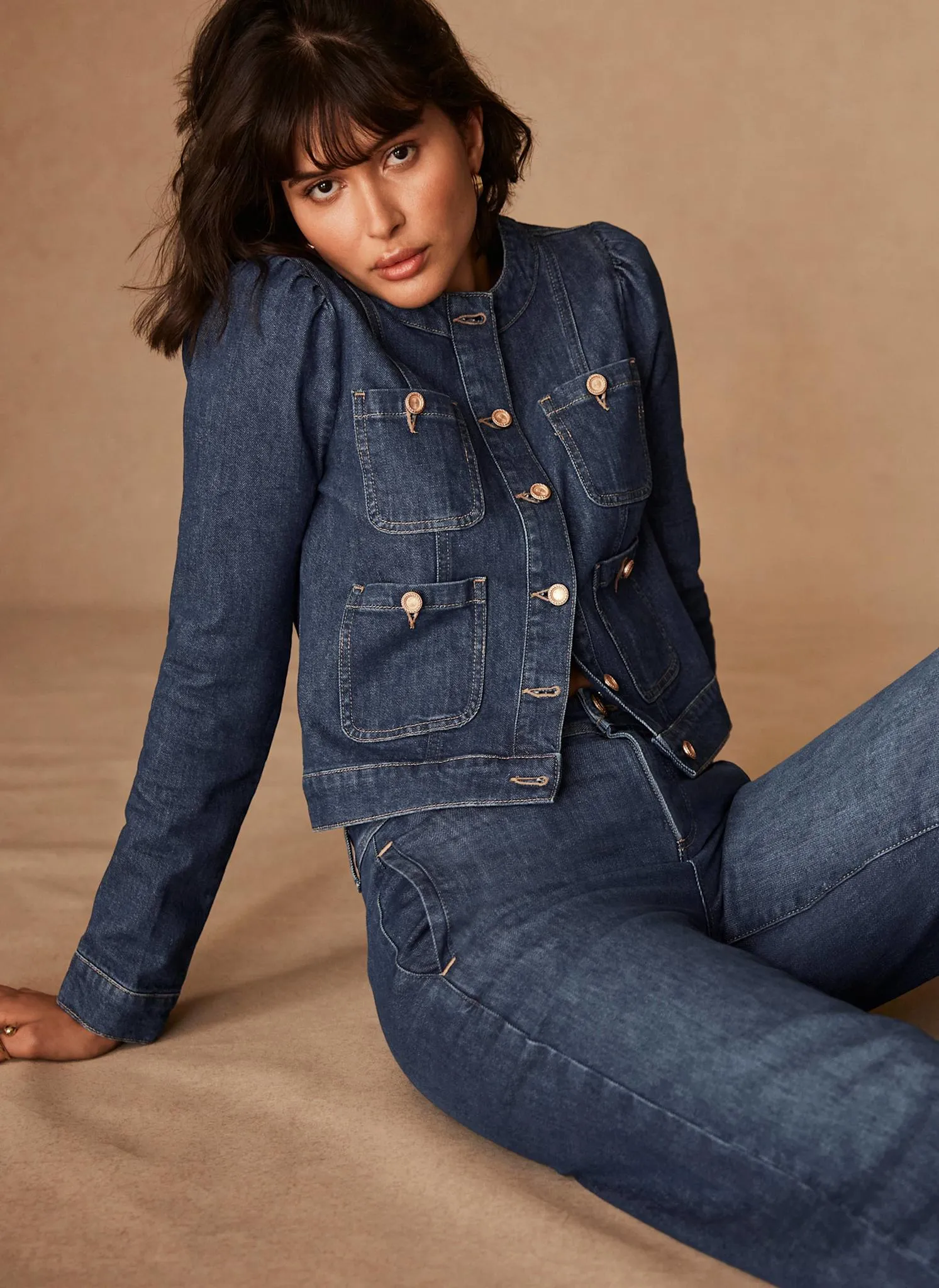Indigo Denim Cropped Jacket sold by Mint Velvet