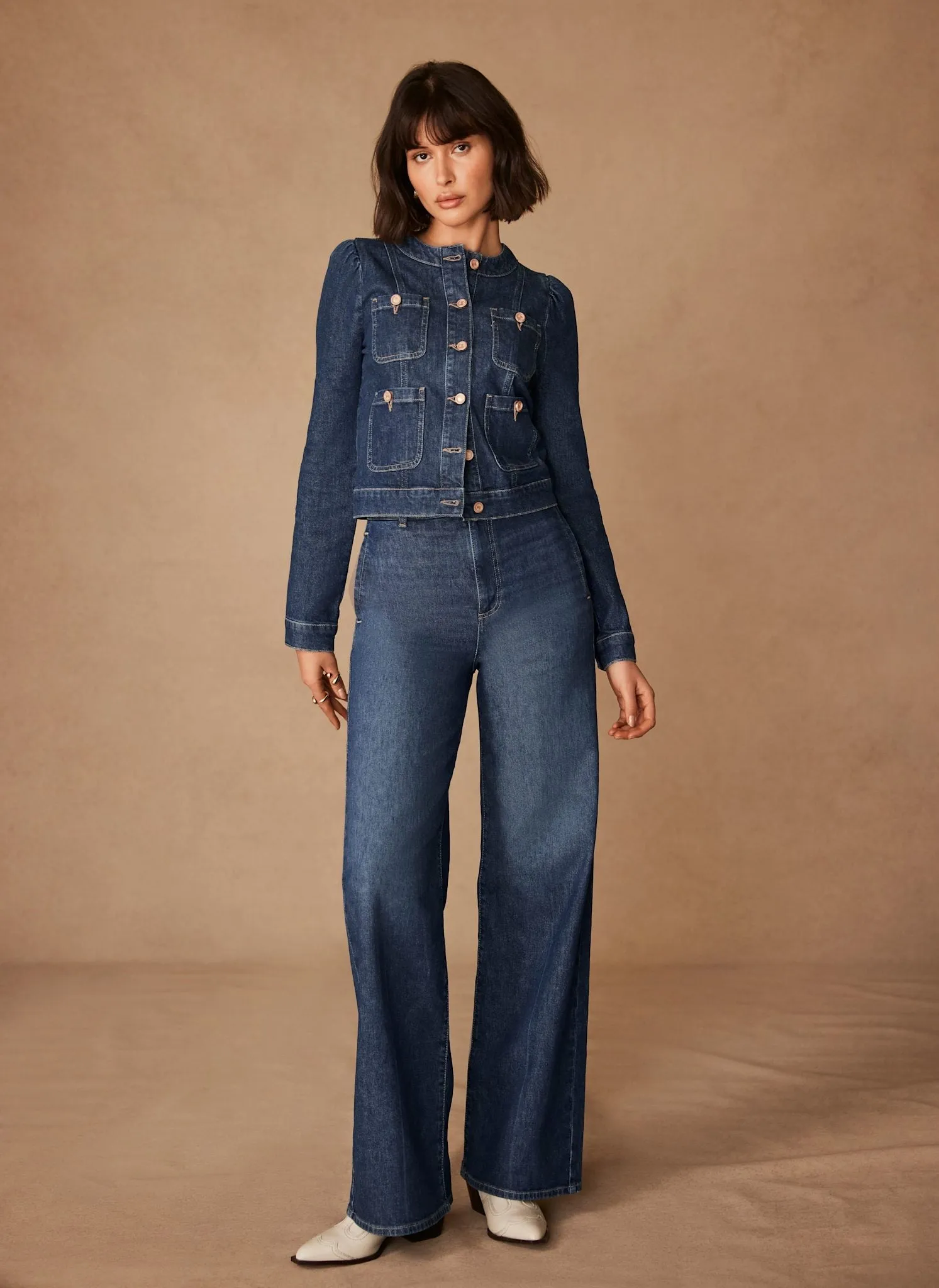 Indigo Denim Cropped Jacket sold by Mint Velvet product image thumbnail 4