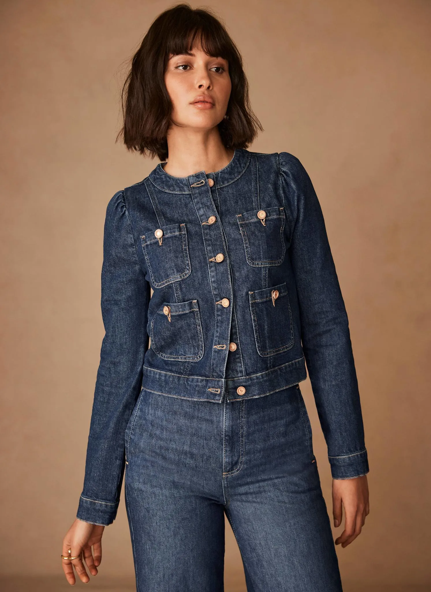 Indigo Denim Cropped Jacket sold by Mint Velvet product image thumbnail 5