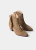 Frankie Neutral Suede Fringe Ankle Boots sold by Mint Velvet