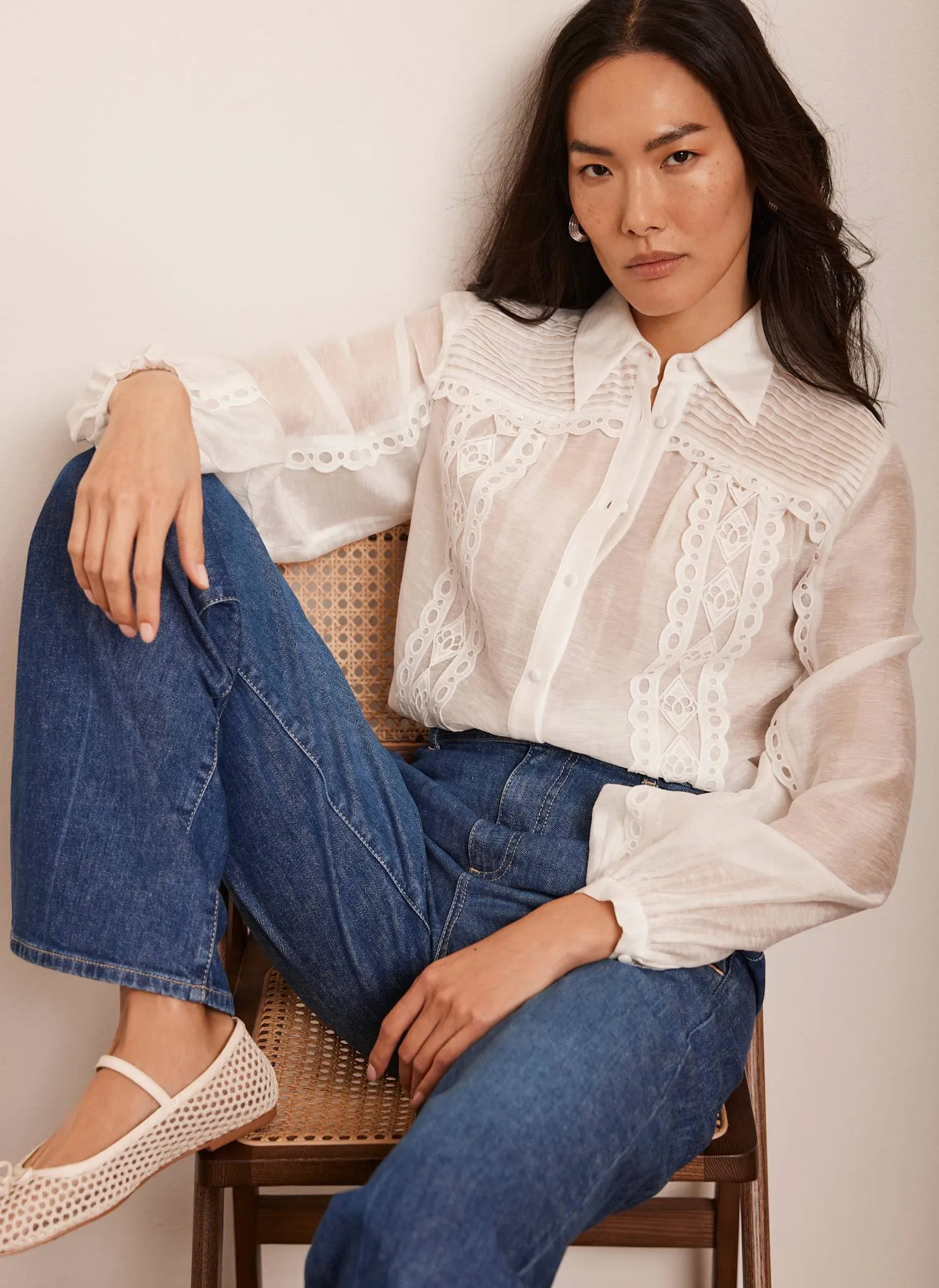 White Trim Detail Shirt sold by Mint Velvet product image thumbnail 2