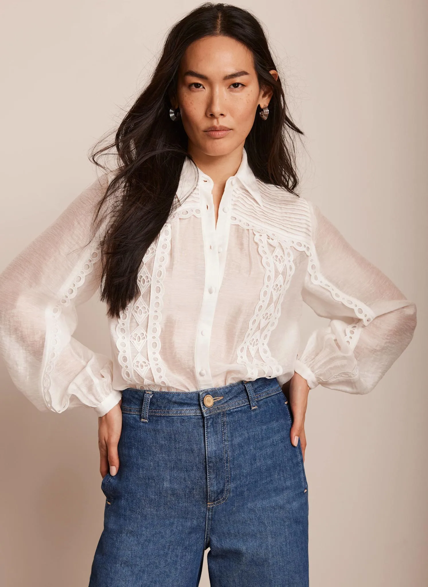 White Trim Detail Shirt sold by Mint Velvet product image thumbnail 3