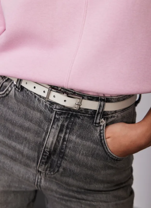 White Leather Skinny Belt sold by Mint Velvet