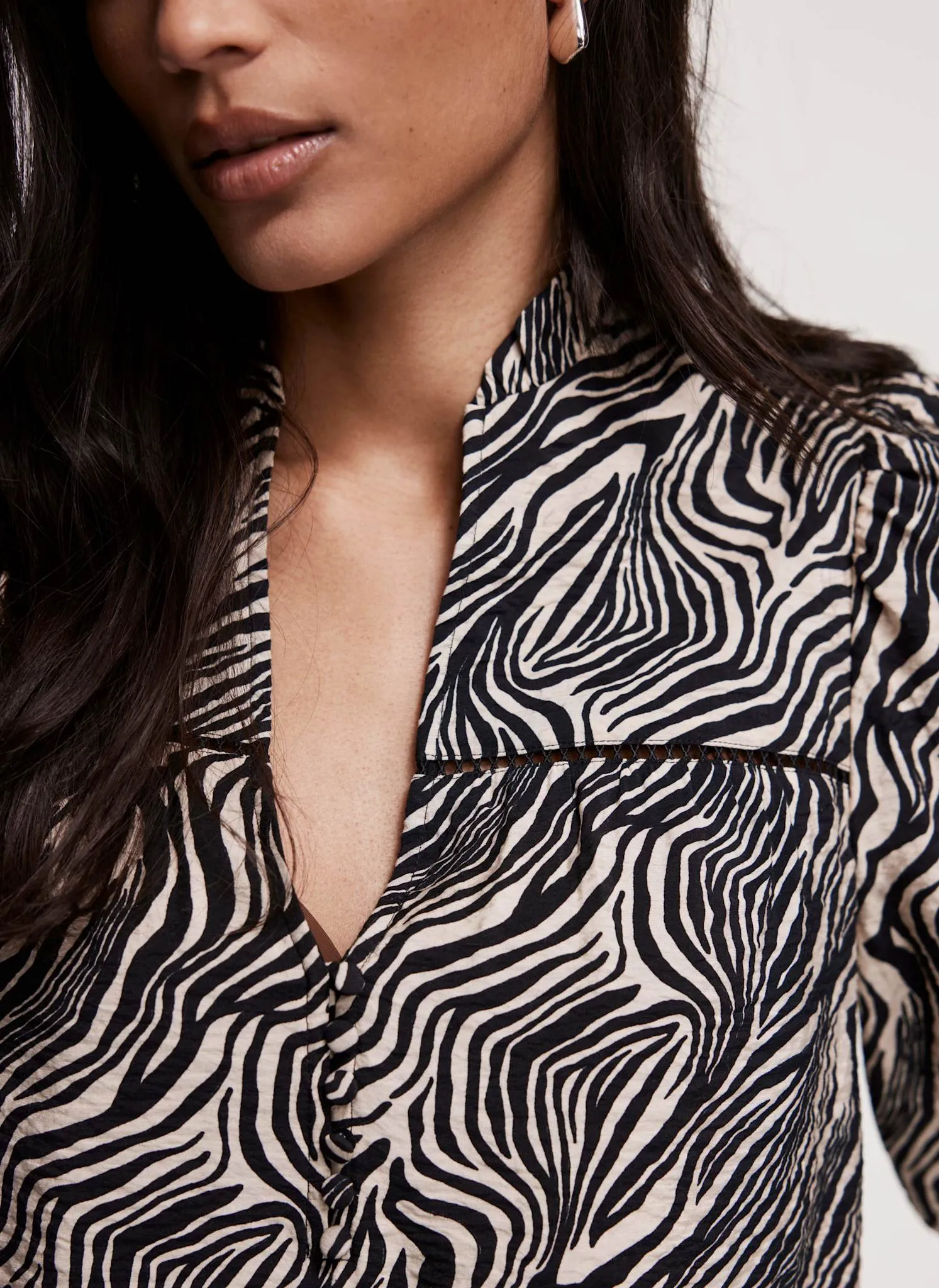 Zebra Print Puff Sleeve Blouse sold by Mint Velvet product image thumbnail 3