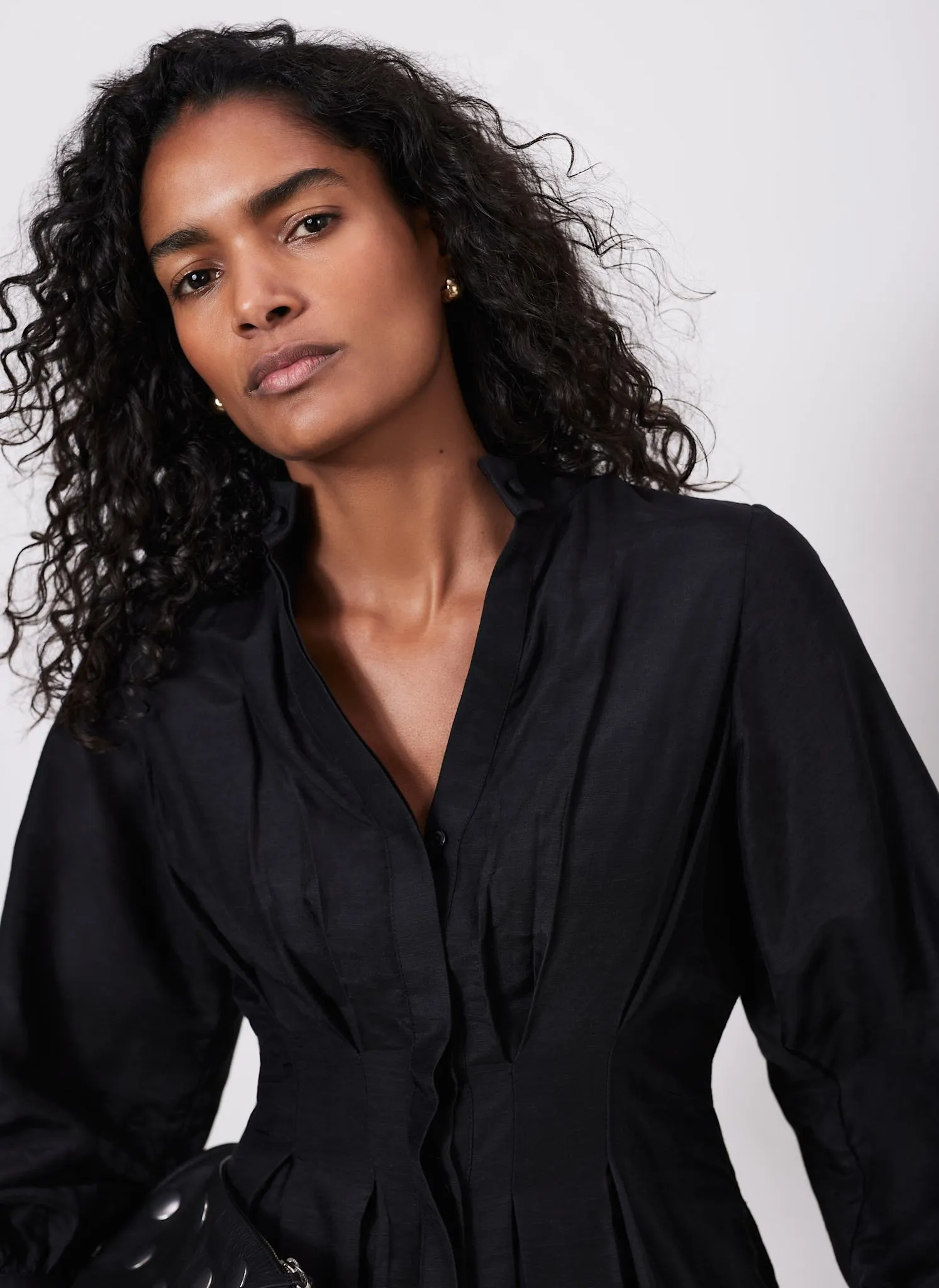 Black Pleated Midi Shirt Dress sold by Mint Velvet product image thumbnail 5