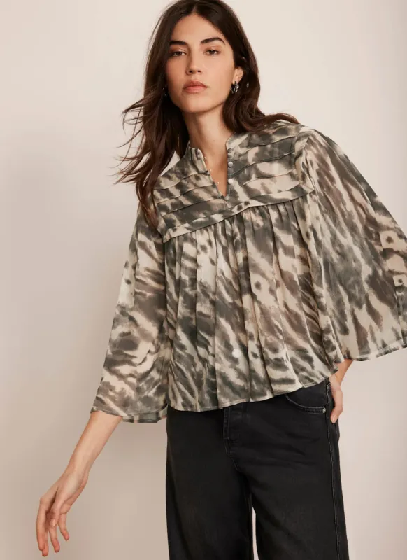 Neutral Animal Print Blouse sold by Mint Velvet