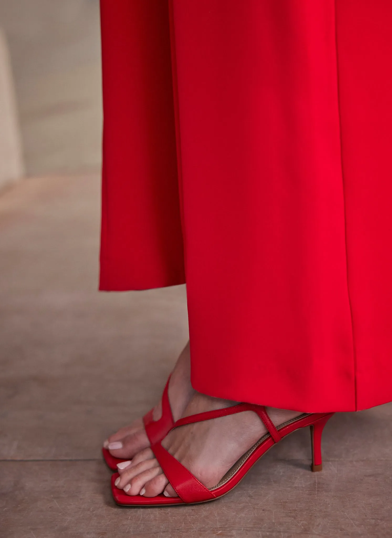 Fox Red Leather Strappy Kitten Heels sold by Mint Velvet