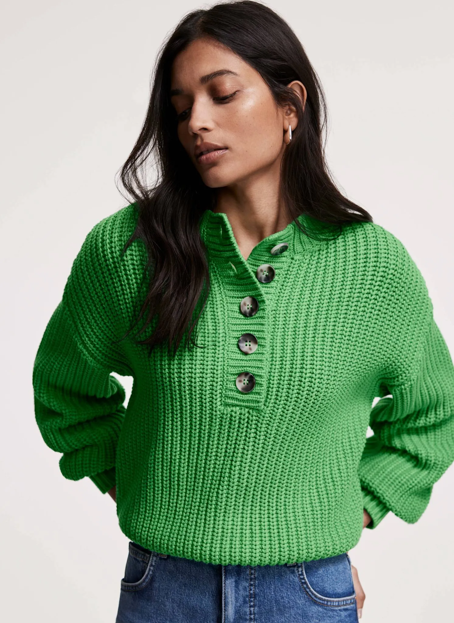 Green Button Detail Jumper sold by Mint Velvet product image thumbnail 4
