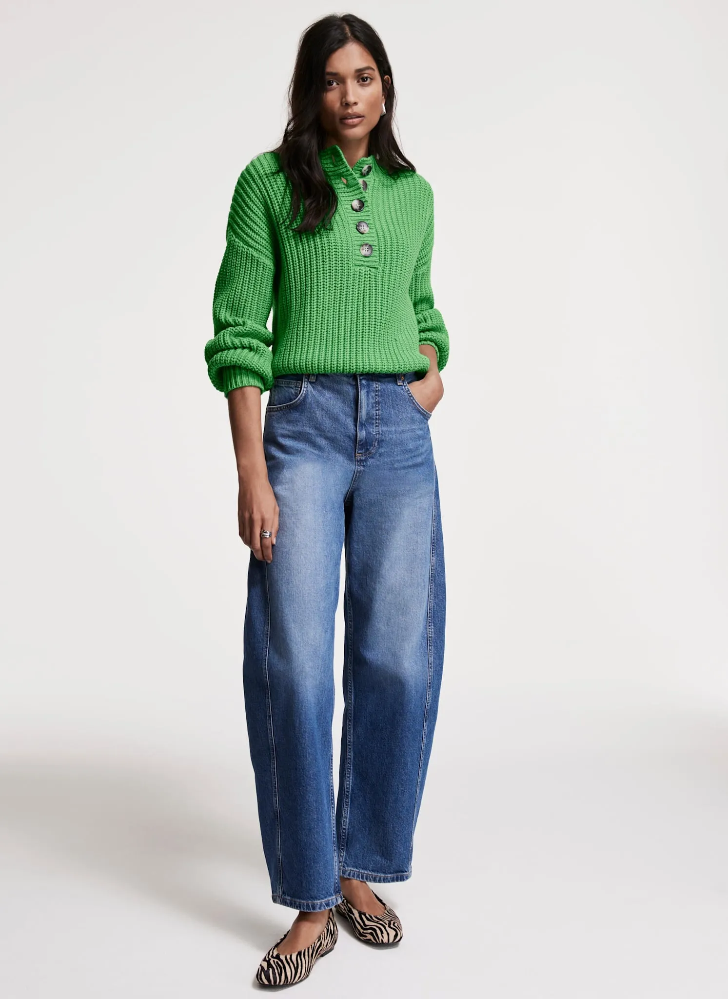 Green Button Detail Jumper sold by Mint Velvet product image thumbnail 5