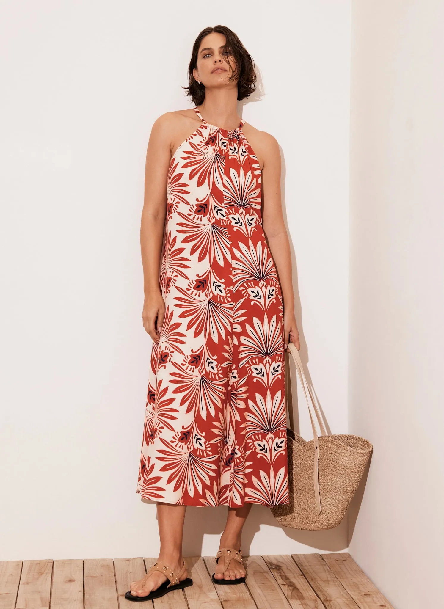 Orange Print Midi Dress sold by Mint Velvet product image thumbnail 3