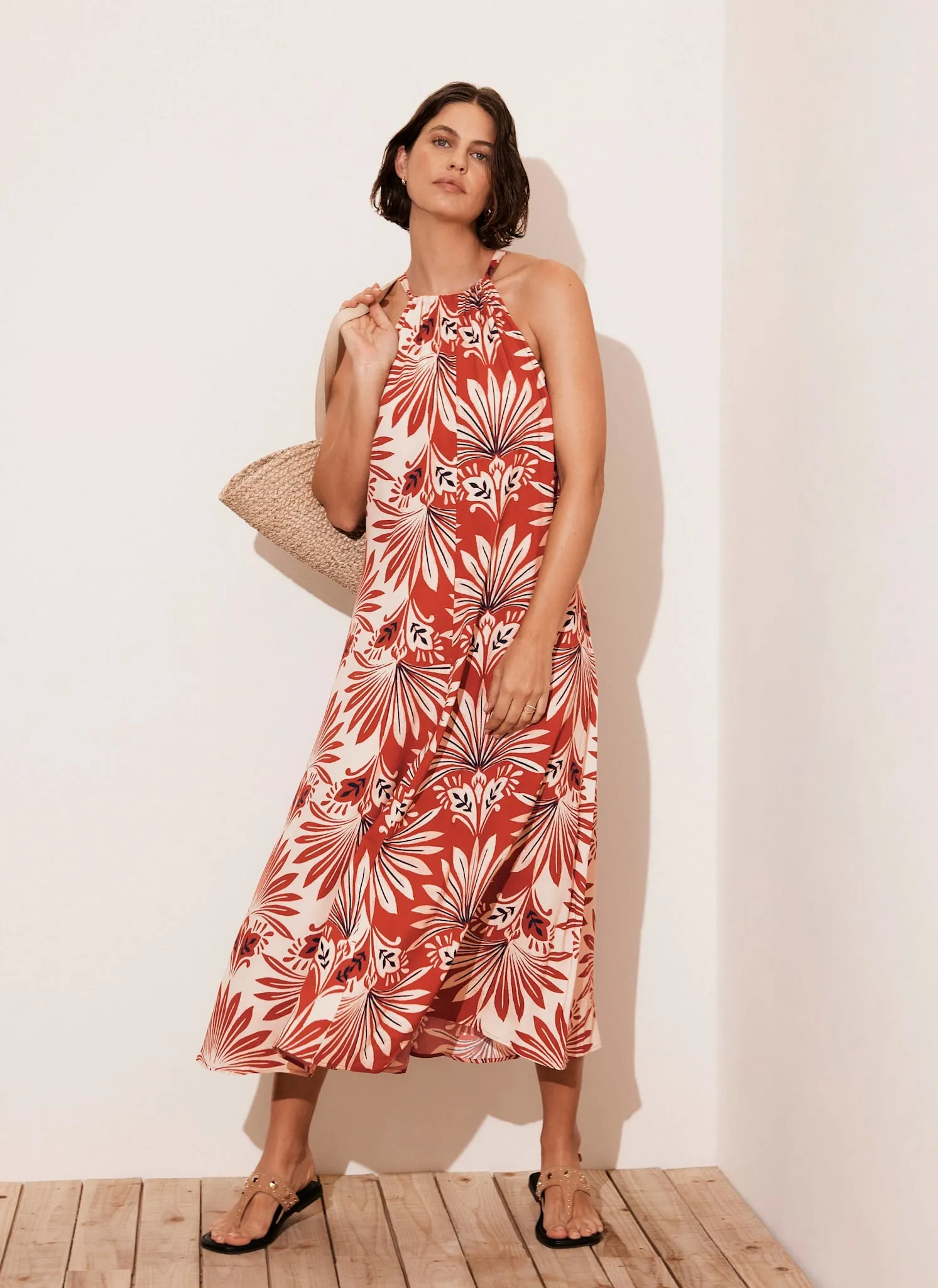 Orange Print Midi Dress sold by Mint Velvet