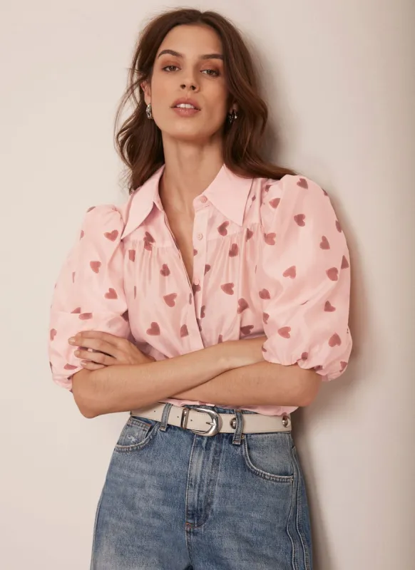 Pink Heart Print Shirt sold by Mint Velvet