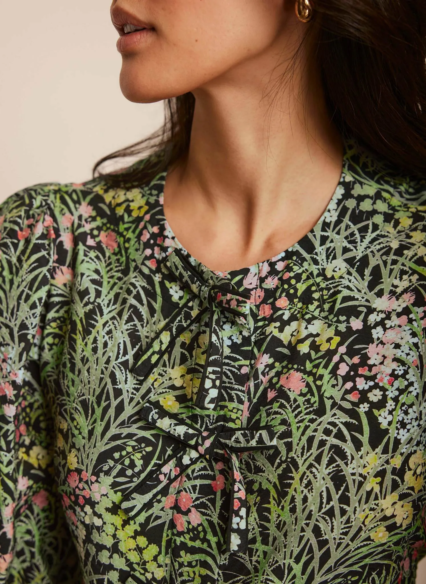 Green Floral Print Tie Top sold by Mint Velvet product image thumbnail 4