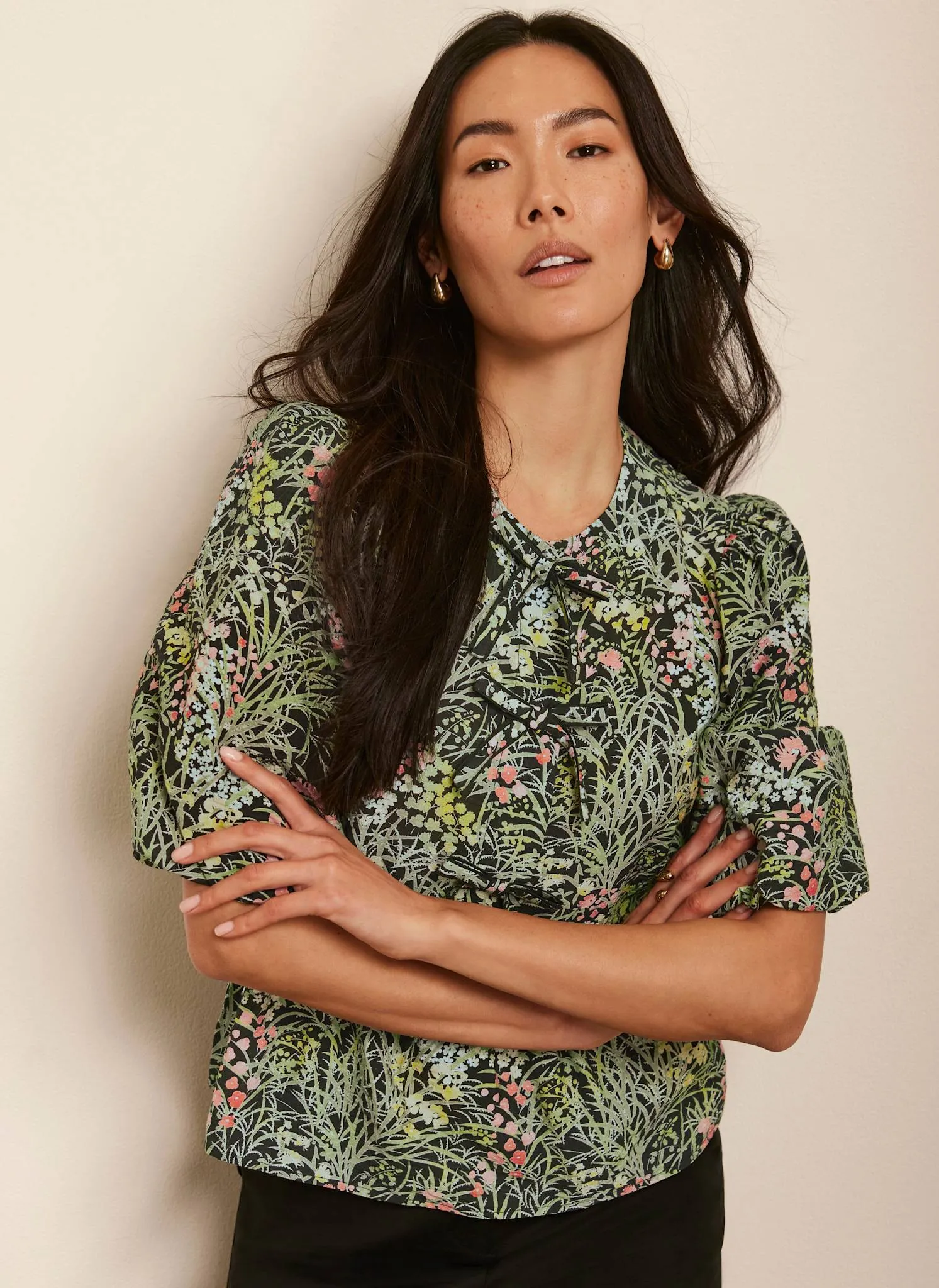 Green Floral Print Tie Top sold by Mint Velvet product image thumbnail 2