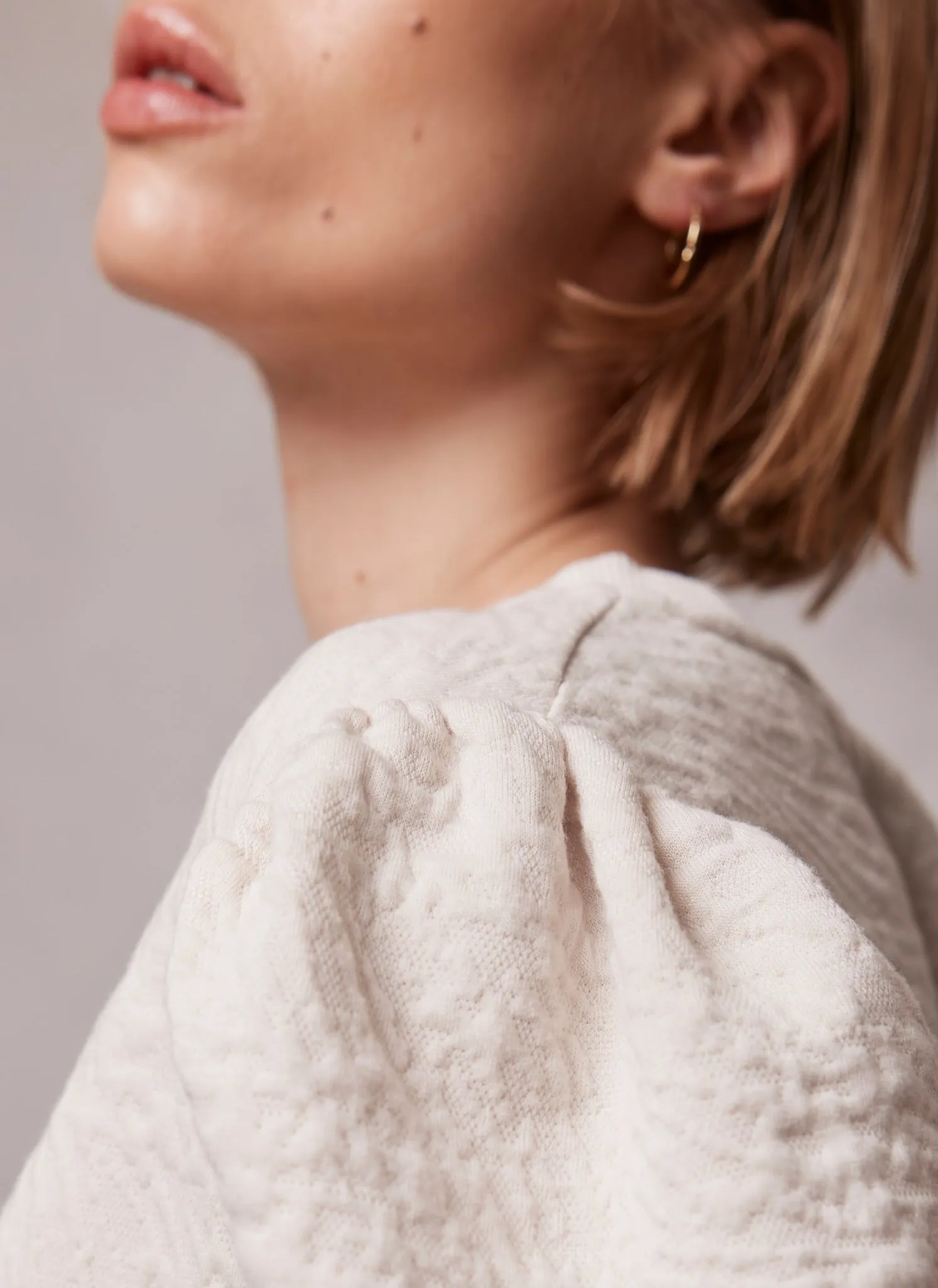 Neutral Puff Sleeve Sweatshirt sold by Mint Velvet product image thumbnail 4