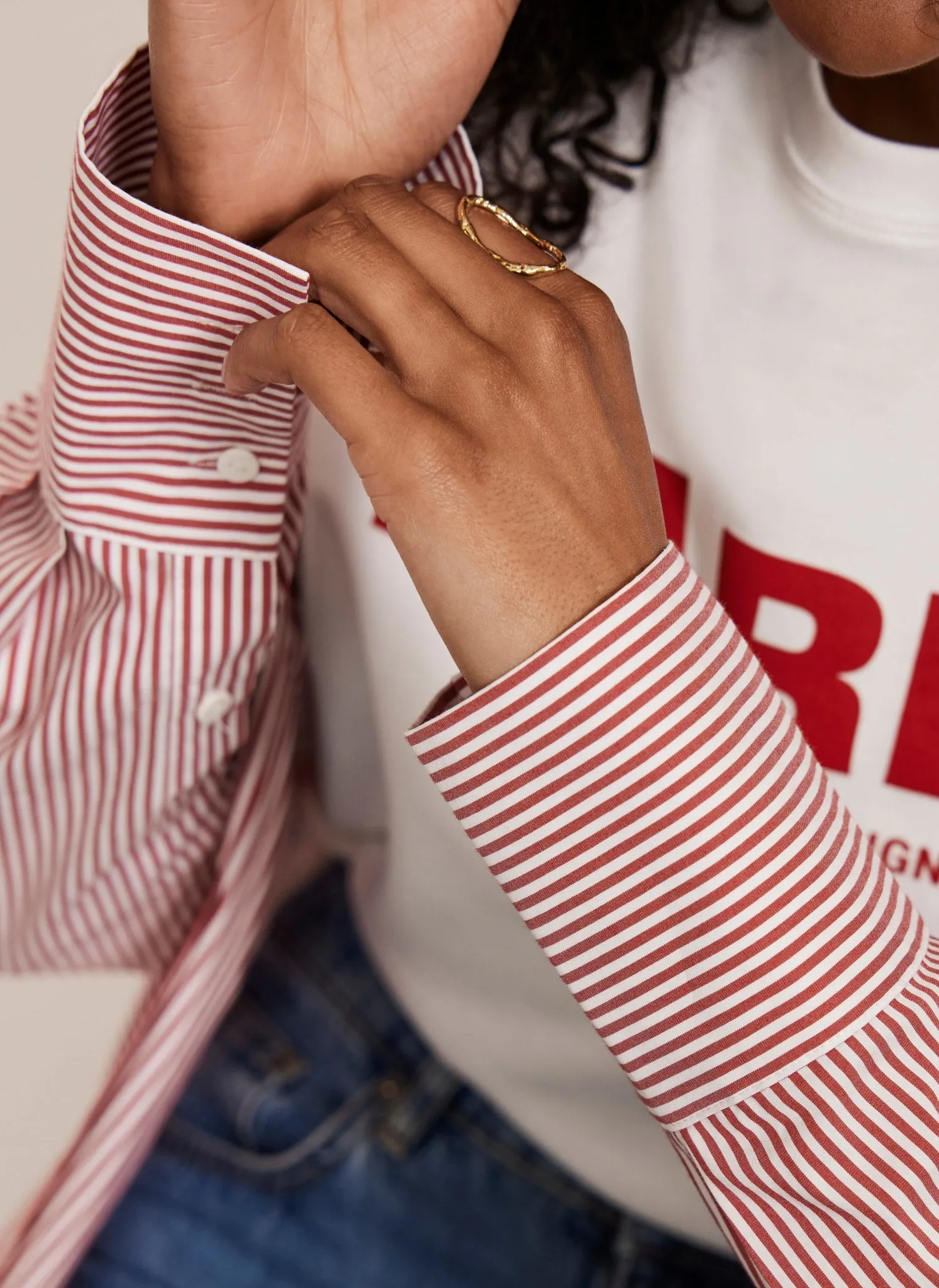 Red Striped Easy Shirt sold by Mint Velvet product image thumbnail 4