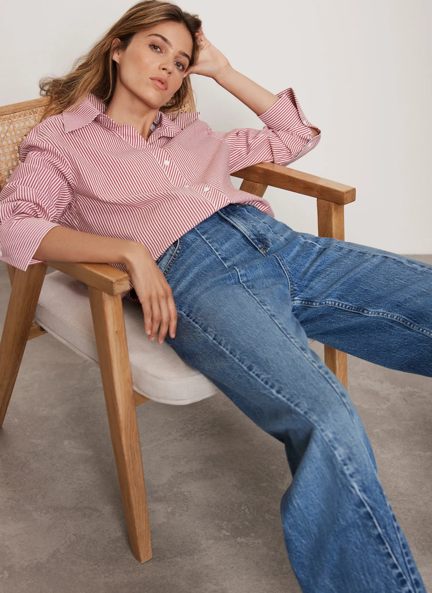 Red Striped Easy Shirt sold by Mint Velvet product image thumbnail 3