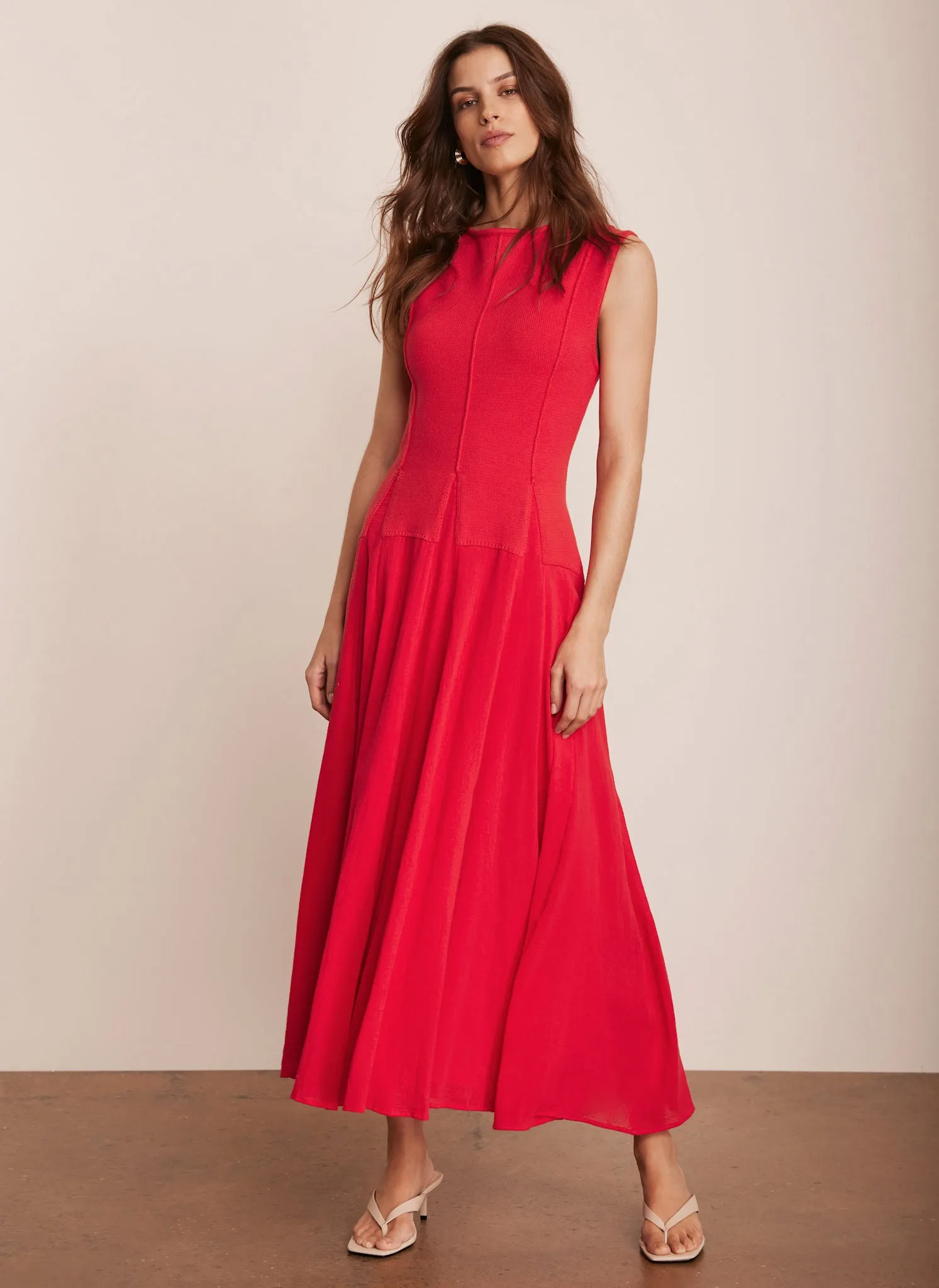 Red Cotton Drop Waist Maxi Dress sold by Mint Velvet product image thumbnail 2