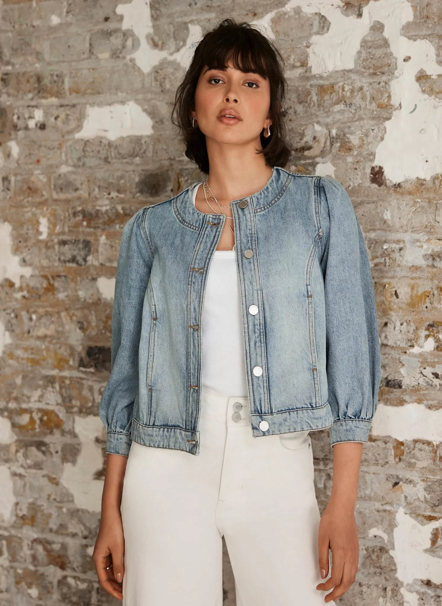 Indigo Puff Sleeve Denim Jacket sold by Mint Velvet product image thumbnail 5