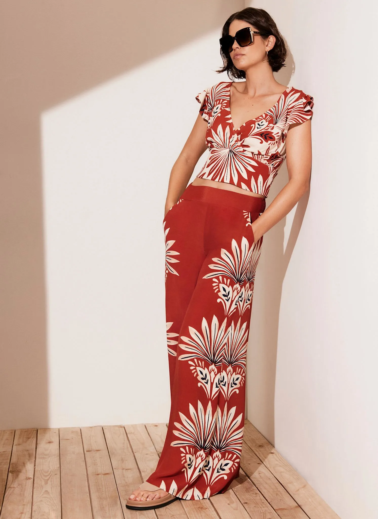 Orange Print Wrap Top sold by Mint Velvet product image thumbnail 5